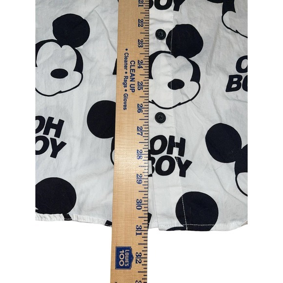 Disney Neff Mickey Mouse White Black Button Down Shirt Size XL Oh Boy - Picture 4 of 5